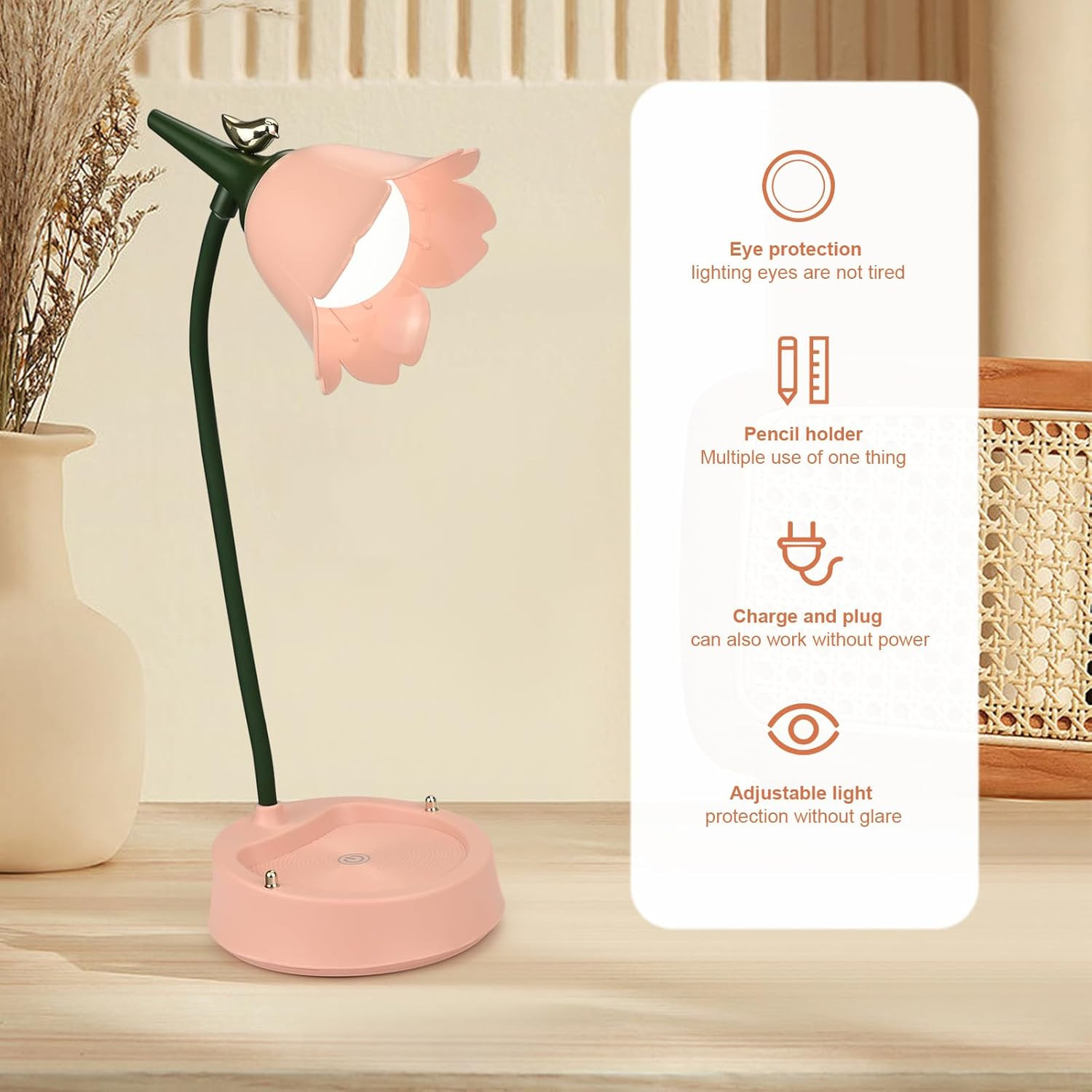 Lampada da Tavolo LED Fiore Wireless: Illuminazione d'Atmosfera Kids - 3