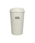 60L Cream Touch Top Kitchen Rubbish Bin –Large Plastic Dustbin for Home & Office