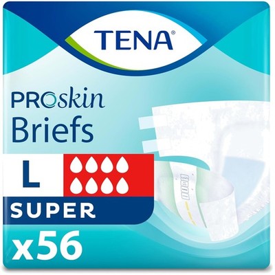 TENA ProSkin Adult Diapers - Maximum Absorbency, Adjustable Tabs, 56 ct (Large)