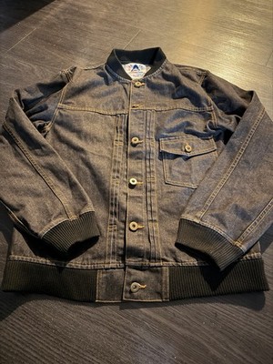 RARE Adam Frake Rolol Charcoal Jacket Size L Type I Bomber Raw Japanese Denim