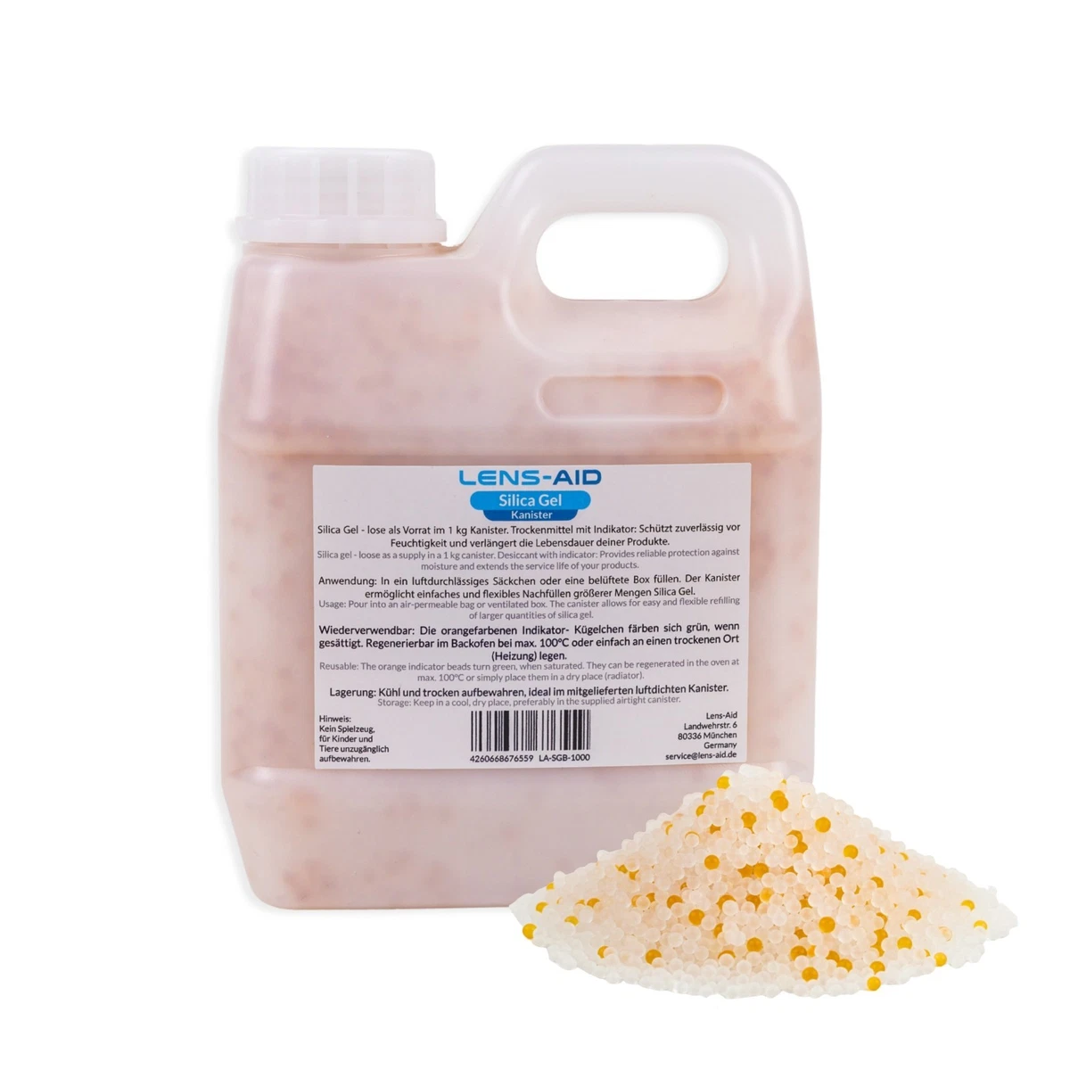 Silica Gel Orange 1kg regenerierbar - Trockenmittel mit Indikator zum Nachfüllen
