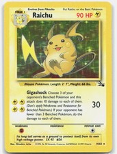 RAICHU 14/62 Holo RARE Fossil Pokemon NM-/LP+ on eBay