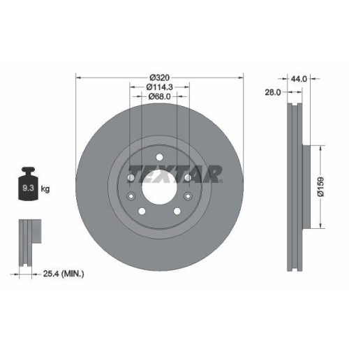 Textar 92195403 Bremsscheibe Vorderachse FüR Samsung Renault-image