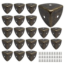 BokWin 20 Pcs Metal Corner Protectors, 25mm/1 Inch Bronze 1"x1"x1",