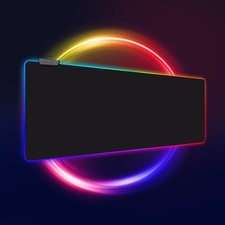 RGB Gaming Mouse Pad Large LED Desk Mat Non Slip Waterproof Surface