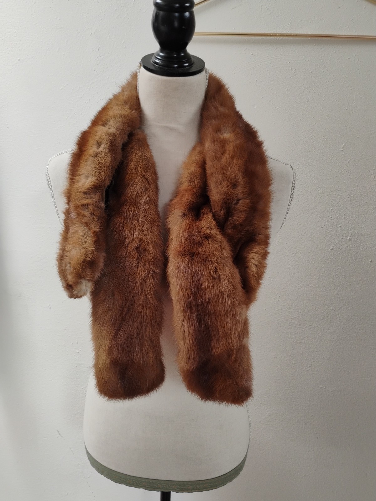 Miller’s French Room Light Brown Mink Fur Shawl Scarf Wrap Chattanooga