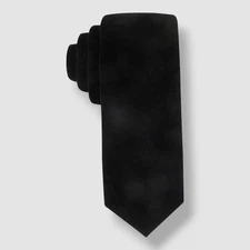 Ryan Seacrest Distinction Men's Black Solid Velvet Neck Tie Size 57x3