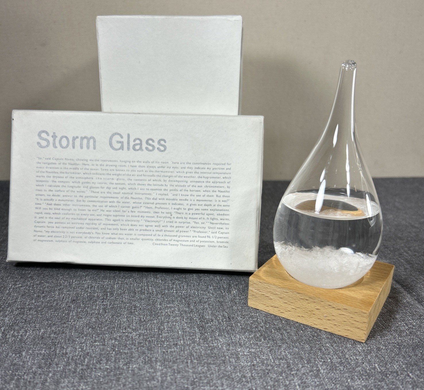 Weather Predictor Barometer Bottle W/ Wood Base Box*