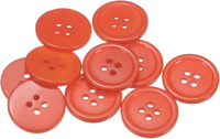 NäHknöPfe Aus Kunstharz, Rund, Flach, 4 LöCher, 32 L, 20 Mm, Orange, 10 StüCk