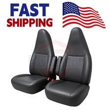 Synthetic Microfiber Leather Seats Covers For Chevy Express 1996-2025-black