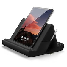 Tablet Pillow Holder, Pillow Soft Pad - Tablet Stand Dock for Lap, Bed Black