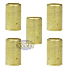 5 Pack Brass Ferrule 9/16" Inner Diameter 7/16" Pierce Smooth Crimp Hose Fitting
