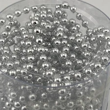 3MM Faux Pearl Plastic Beads String Silver 8 ~ 5 Yards Trim Crafts Scrapbook