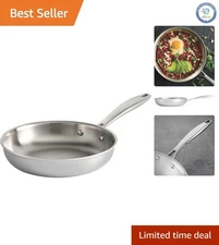 Compact 8-Inch Stainless Steel Fry Pan – Tri-Ply Construction for Ideal Cooking