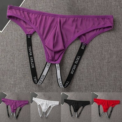 Sexy Men Mesh Boxer Brief Backless G-String T-BACK Underwear Jockstrap Bikini