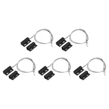 5 x Wired Door Contact Sensor NO Surface Mount Magnetic Reed Switch Black