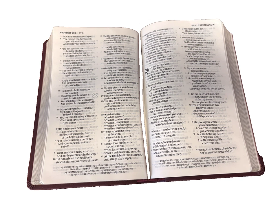 NKJV Giant Print Reference Bible BRAND NEW Burgundy Leathersoft - Image 3 of 4
