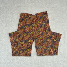 Urban Outfitters Retro Floral Flared Pants Multicolor 70s-Inspired Print