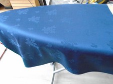 TISCHDECKE MITTELDECKE BLAU MIT EINGEWEBTEN BLÜTEN BAUMWOLLMISCHUNG 80 x 79 cm