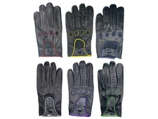 MEN'S 100% GENUINE LEATHER DRIVING GLOVES REVERSE STITCH CHAUFFEUR