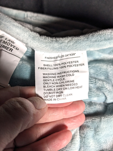 NEW! 7lb Soft Weighted Anxiety Comfort Stress Relief Lap Blanket (Light Aqua) - Picture 6 of 6