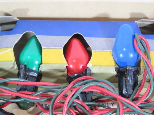 Paramount VTG C7 Christmas String Light Red Green Cord Some GE Bulbs W/Box C9568 - 第 6/11 張圖片