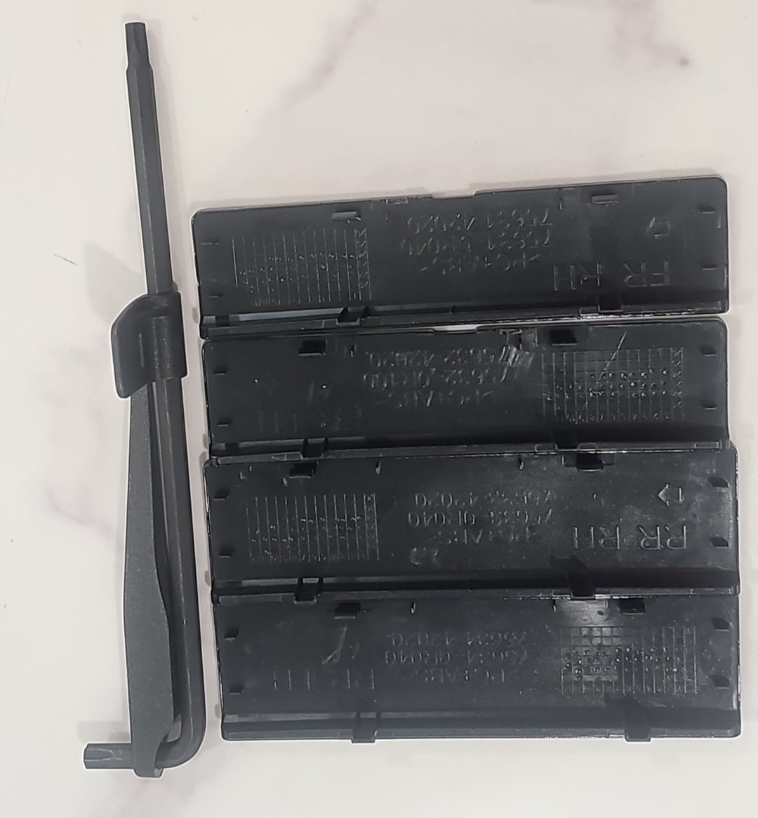 2023-2026 TOYOTA BZ4X  Roof Side Garnish Lid Cap with tool  COVER SET BLACK OEM