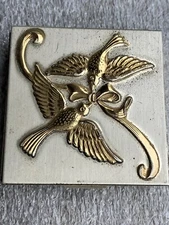 Made In USA Birds and Ribbons Compact Vintage
