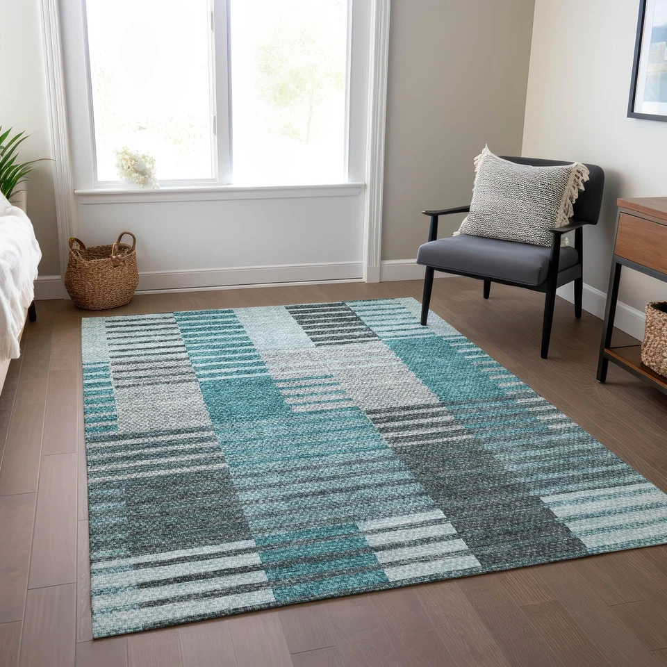 Addison Rugs Chantille ACN687 Teal 3' x 5' Indoor Outdoor Area Rug, Easy Clea... - Image 2 of 4