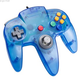 Classic N64 Wired Controller Joystick Remote for Nintendo N64 System Clear Blue