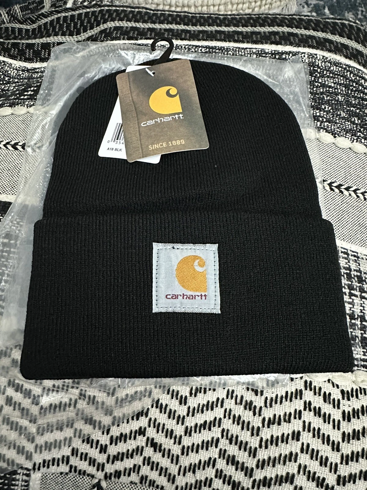 Carhartt Hat Cap Adult One Size Blue Knit Winter Workwear Fire Resistant Mens