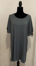 Tencel Tshirt Dress Puff Half Sleeve 20” P2P 38” Length Stretchy Large Orig $26