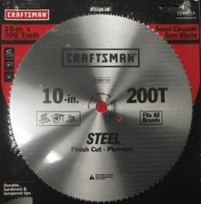 Craftsman 26811 10" x 200 Tooth Saw Blade Crosscut / Plywood
