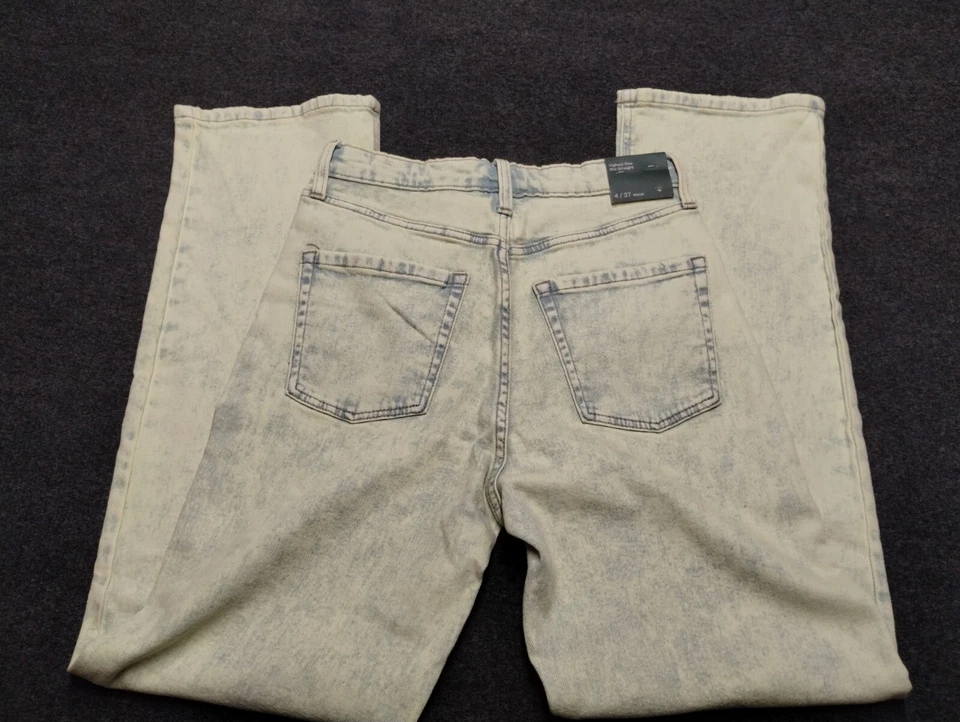 Pantalones de mezclilla Wild Fable para mujer 4/27 azul tiro más alto años 90 rectos lavado ácido claro nuevos con etiquetas Foto 3 de 4