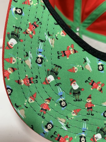 New Elf Santa I Know Him Hat Cap Christmas Snapback Red Green Funny - Picture 8 of 9