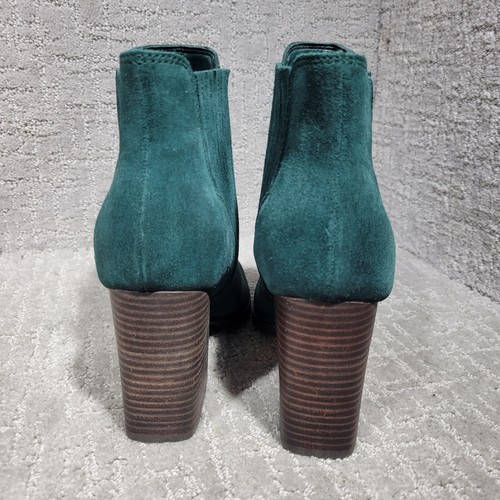 Marc Fisher Maree Women's Size 9.5M Green Suede Block Heel Ankle Bootie Boots - Picture 3 of 9