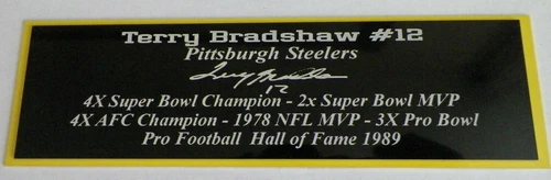 Terry Bradshaw Nameplate Pittsburgh Steelers Autograph Helmet Football Jersey