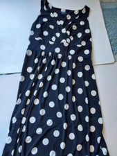 Chaps Flirty Polka Dot Sleeveless Dress Medium Womens Black White 