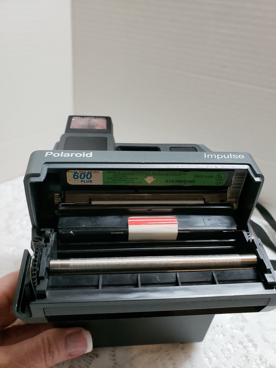 Vintage Polaroid Impulse 600 Instant Film Camera with Strap Gray/Grey