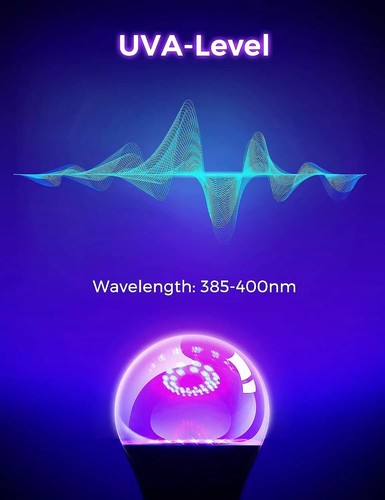 UV Black Light Bulbs, Halloween 12W A19 UV Blacklight, 100 Watt Equivalent, UVA - Picture 7 of 8