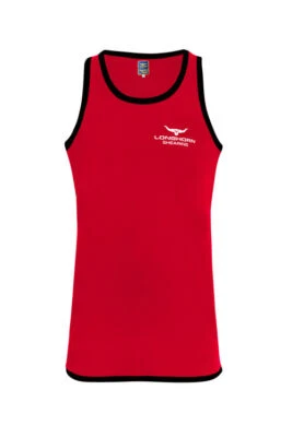 HORNER SHEARING Longhorn Shearing Romney Long Tail Singlet Vest Red/Black