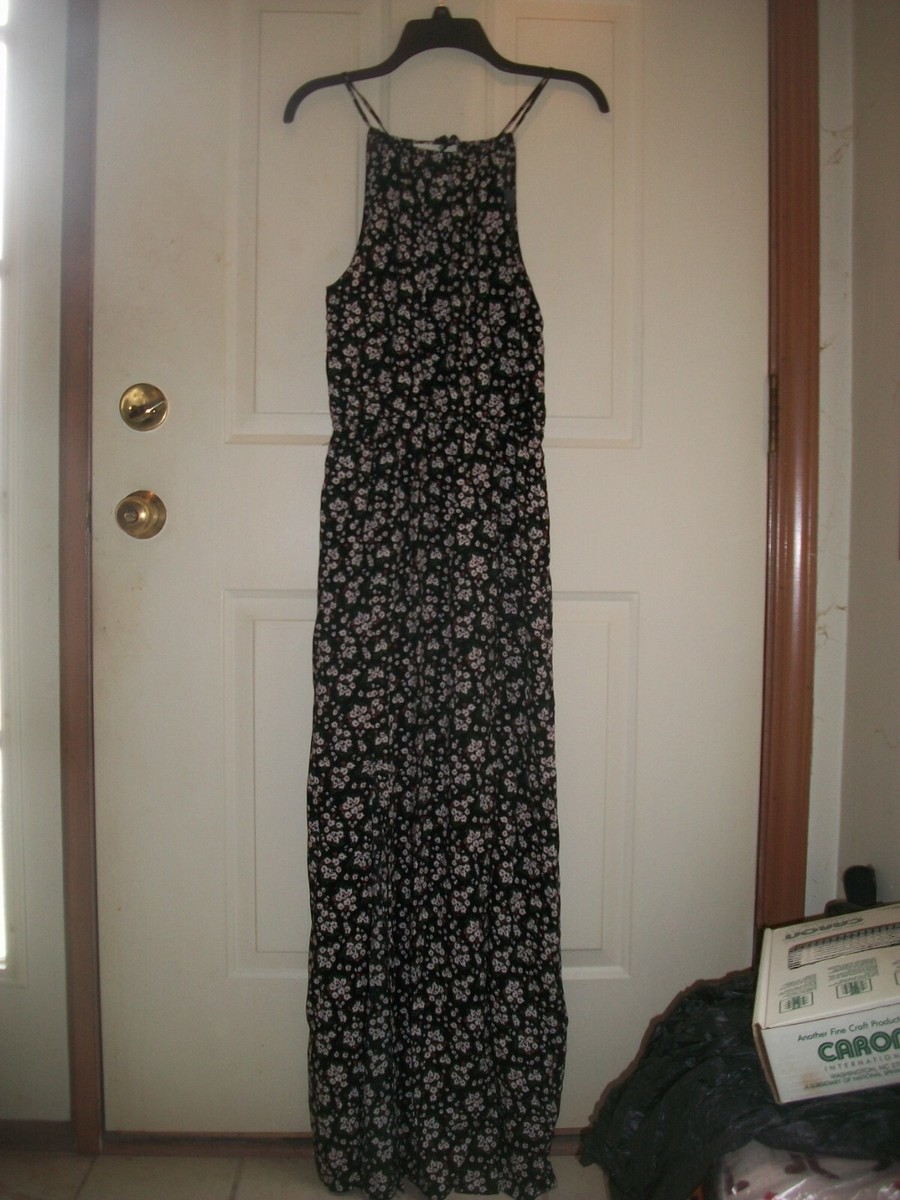 forever 21 black floral maxi dress NWT Forever 21 Floral Maxi Dress Womens Small Black Pink Long Sleeve Cottagecore
