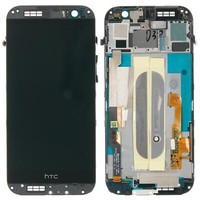 Htc One M8 Lcd Display Module Touch Screeen Glass Incl. Frame, Black Titan