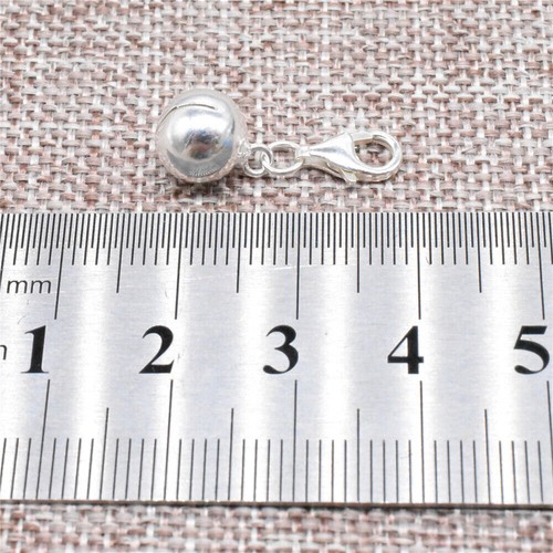 925 Sterling Silver Jingle Bell Clip On Charm Lobster Clasp for Bracelet 6mm 8mm - Picture 2 of 6