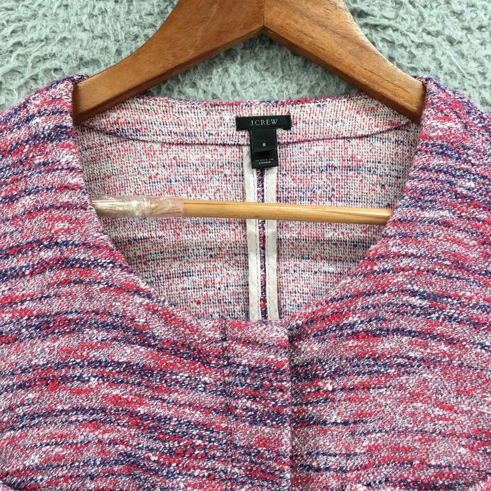 Chaqueta Blazer J Crew Poppy Para Mujer S Rosa Púrpura Micro Tweed Manga Larga Bolsillos Foto 3 de 4
