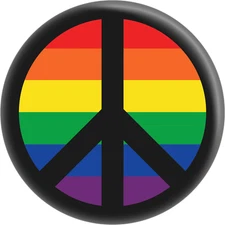 Magnet - Rainbow Peace Sign Pride LGBTQ Gay Symbol 60s Hippy Hippie 2.25" #31343