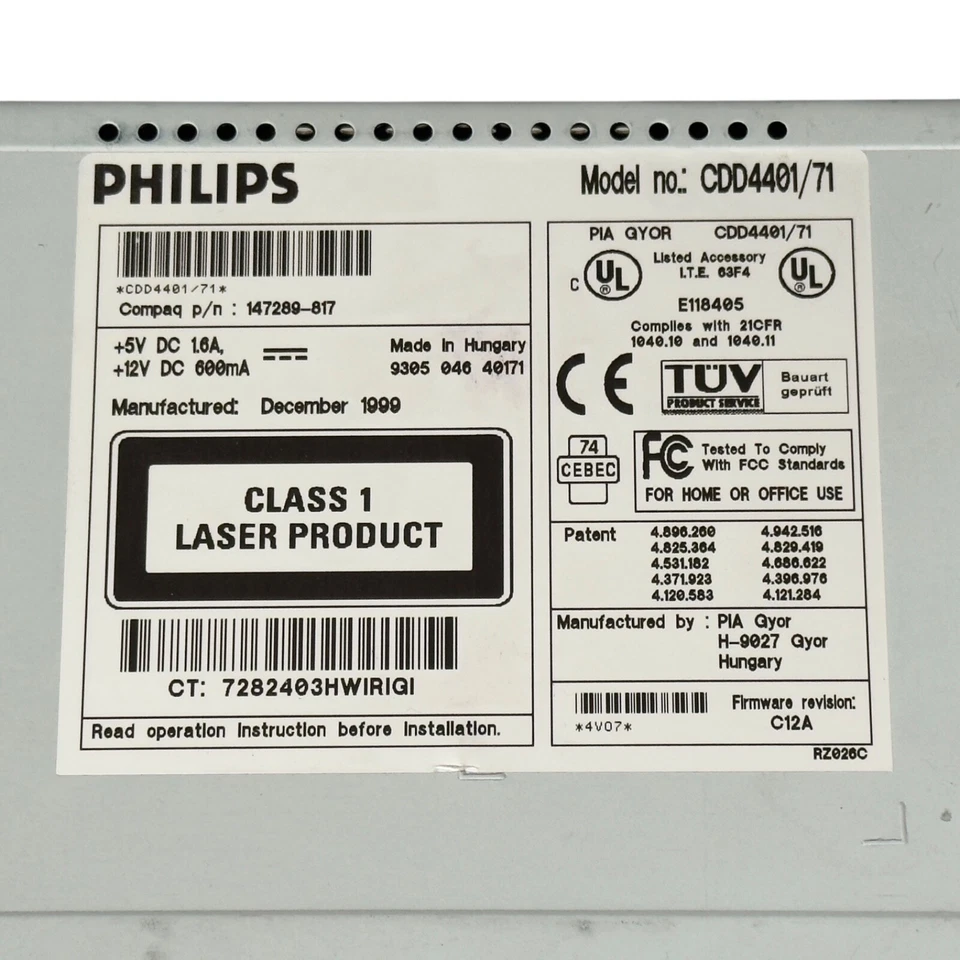 Unidad de CD-RW Philips CDD4401/71 leer Foto 2 de 4