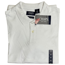 CHAPS Natural Stretch Polo Shirt in WHITE in Size LARGE NWT 