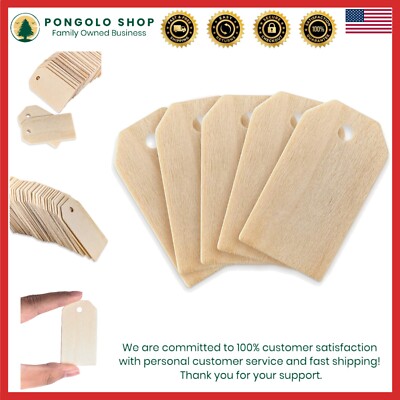 Versatile Wooden Tags for Crafts - 50 Unfinished Pieces for Personalization