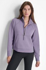 Dkny E9828 Women's Brooklyn Scuba Quarter-Zip Sweatshirt - Vesper Size M